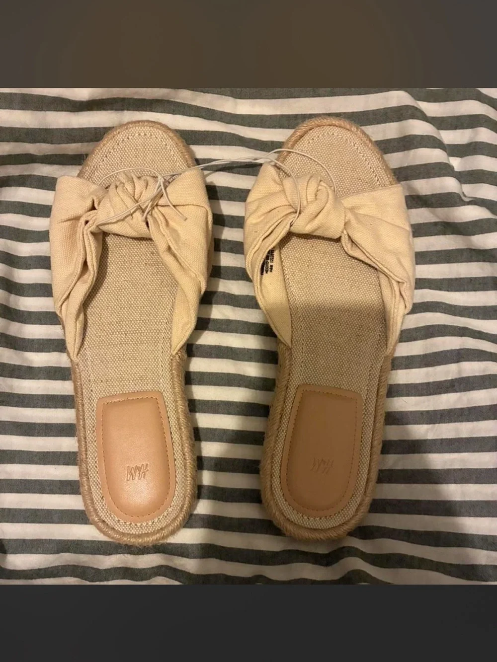 H&M Knotted Slide Sandals - Light Beige